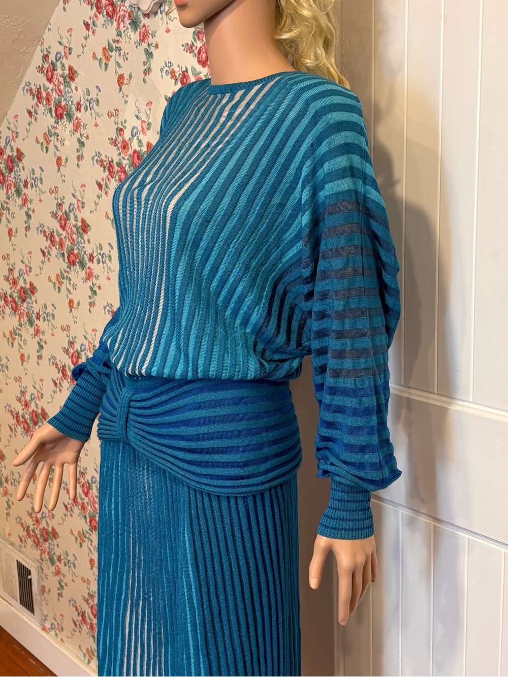 Vintage 80s Schlampp’s Medici Knit Skirt Set US 8 Made Italy Dynasty Rich Lady